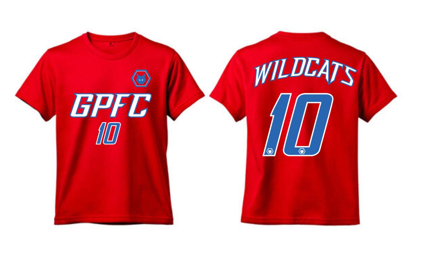 U12B Blue Wildcats Boy Soccer RED Jersey