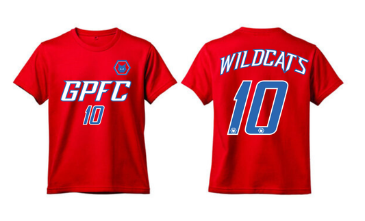 U11 GPFC Wildcats Boy Soccer RED Jersey