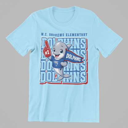 CUTE DOLPHINS MASCOT TEE