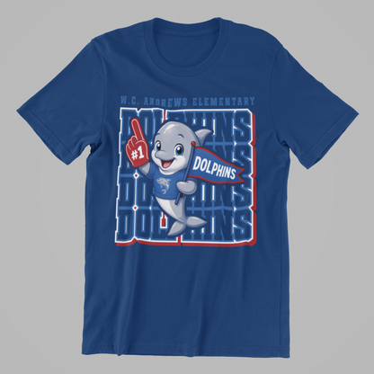 CUTE DOLPHINS MASCOT TEE